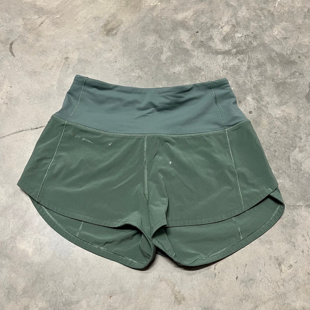 Lululemon Speed Up High-Rise Lined Short 2.5 Dark Green LW7BEXS Size 2